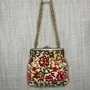 Vintage carpet bag floral evening handbag